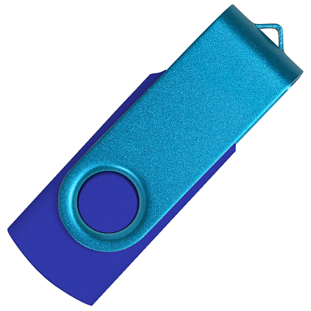 Флеш накопитель USB 2.0 Twister Сolor Mix 16GB, пластик Софт Тач/металл, синий/голубой
