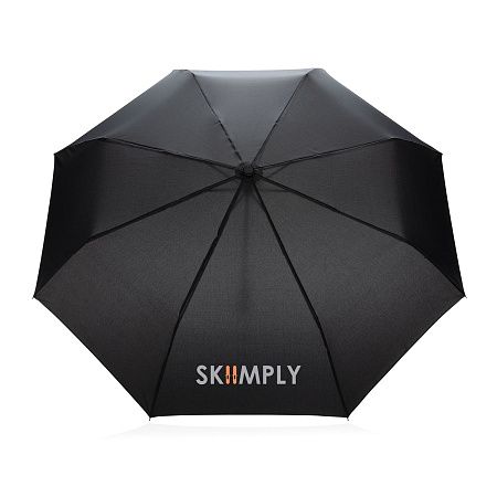 Компактный зонт Impact из RPET AWARE™ с бамбуковой рукояткой, d96 см 