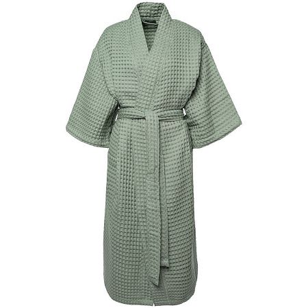 Халат вафельный женский Boho Kimono, зеленая мята, размер M