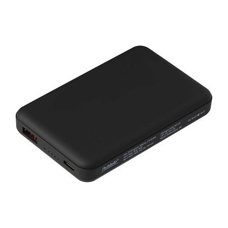 Внешний аккумулятор Ларго PD (Largo PD) 5000mAh с функцией беспроводной зарядки 15W, черный