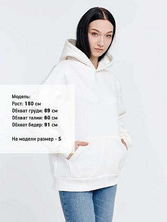 Худи оверсайз унисекс Go Easy, молочно-белое, размер XL