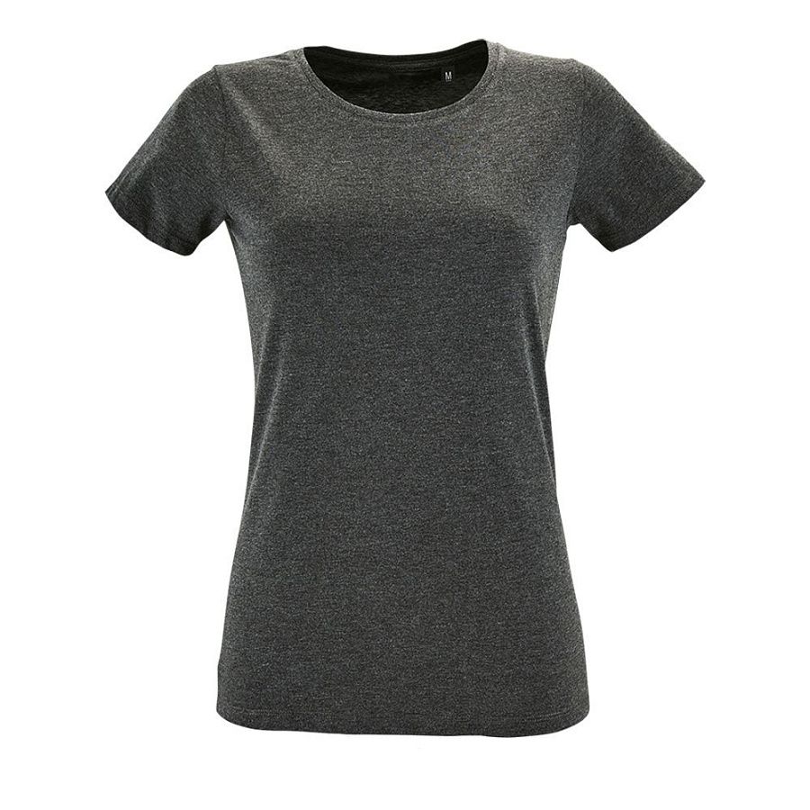 Футболка женская Regent Fit Women, черный меланж под нанесение