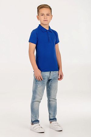 Рубашка поло детская Virma Kids, ярко-синяя, размер 8 лет (118-128 см)