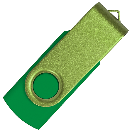 Флеш накопитель USB 2.0 Twister Сolor Mix 16GB, пластик Софт Тач/металл, зеленый/светло-зеленый