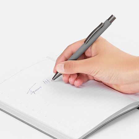 Ручка шариковая Atento Soft Touch, серая