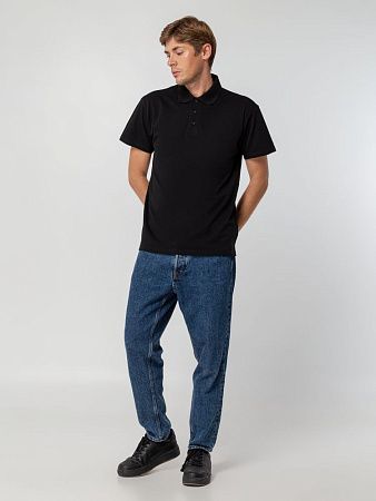 Рубашка поло мужская Spring 210, черная, размер 5XL