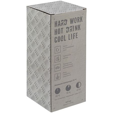 Термостакан Hard Work, вакуумный, темно-серый (графит)