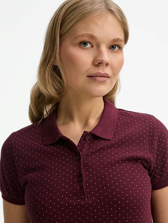 Рубашка поло женская Brandy Women, бордовая с белым, размер XL
