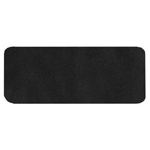 Шеврон Rectangle Smooth Leather размер 50*20 мм, черный, со скругленными углами