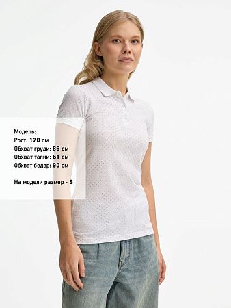 Рубашка поло женская Brandy Women, белая с темно-синим, размер XL
