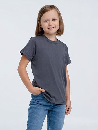 Футболка детская T-Bolka Kids, темно-серая (графит), размер 6 лет (106-116 см)