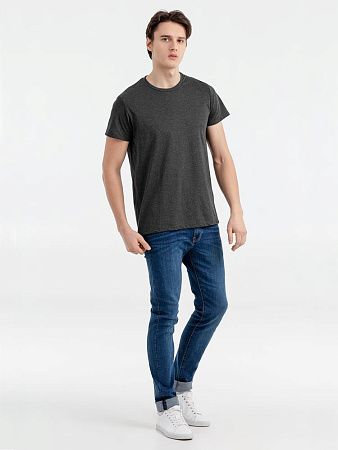 Футболка мужская Regent Fit 150, черный меланж, размер XL