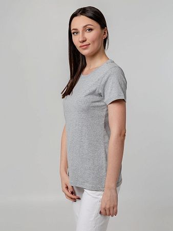 Футболка женская T-bolka Stretch Lady, серый меланж, размер S v2