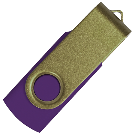 Флеш накопитель USB 2.0 Twister Сolor Mix 16GB, пластик Софт Тач/металл, фиолетовый/оливковый