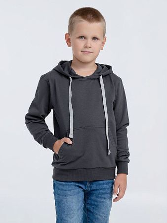 Толстовка с капюшоном детская Kirenga Kids, темно-серая (графит), размер 10 лет (130-140 см)