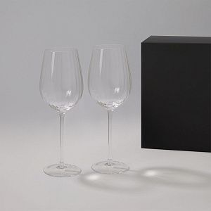 Подарочный набор 2 бокала для вина Бланш (Blanche) в черной коробке