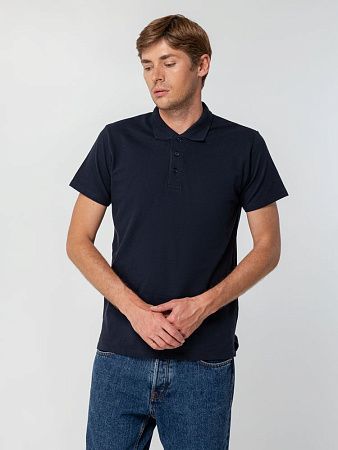 Рубашка поло мужская Spring 210 темно-синяя (navy), размер 5XL