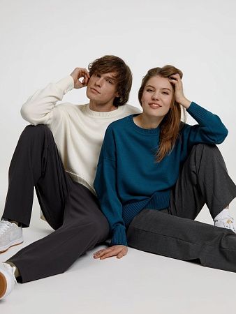 Джемпер оверсайз унисекс Stated в сумке, белый (молочный), размер L/XL