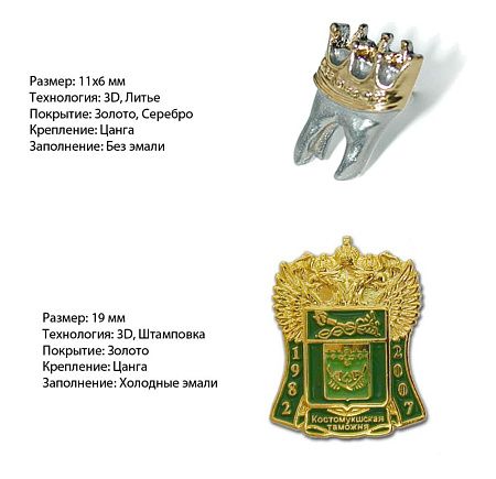 Значки металлические
