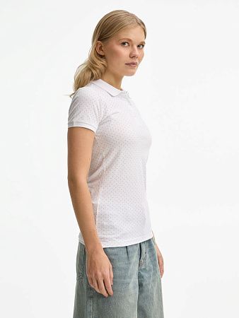 Рубашка поло женская Brandy Women, белая с темно-синим, размер XL