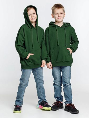 Худи детское Kirenga Kids 2.0, темно-зеленое, размер 10 лет (130-140 см)