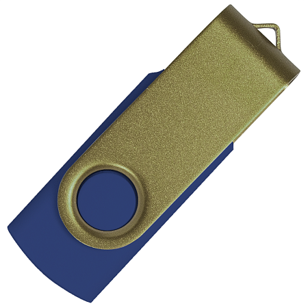 Флеш накопитель USB 2.0 Twister Сolor Mix 16GB, пластик Софт Тач/металл, темно-синий/оливковый