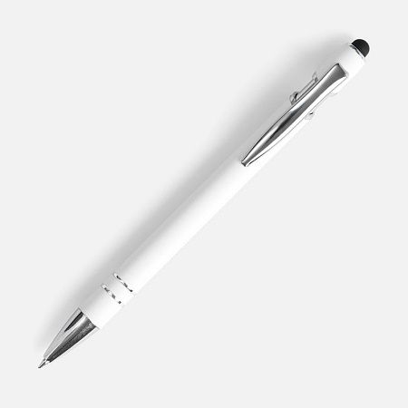 Ручка шариковая Pointer Soft Touch со стилусом, белая