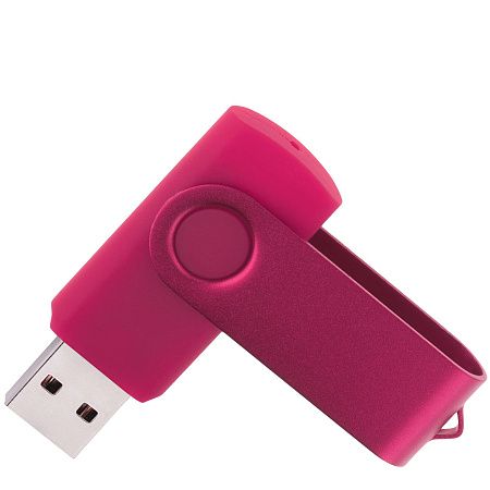 Флеш накопитель USB 2.0 Twister 32GB, пластик Софт Тач/металл, розовый/розовый