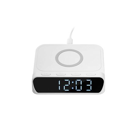 Зарядная станция с часами 15W Ригель (Rigel), белая