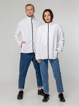 Куртка флисовая унисекс Manakin, белая, размер XS/S