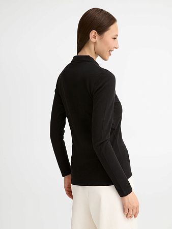Рубашка поло женская с длинным рукавом Perfect LSL Women, черная, размер S