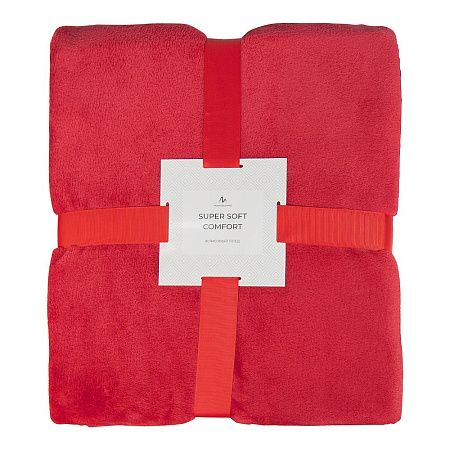 Плед флисовый SUPER SOFT COMFORT TRAVEL, красный