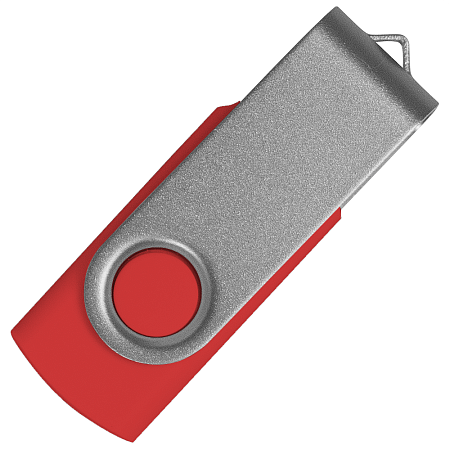 Флеш накопитель USB 2.0 Twister Сolor Mix 16GB, пластик Софт Тач/металл, красный/серебристый